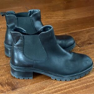 Urban Outfitters Black Leather Ankle Boots, size 9